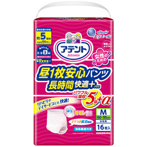 Amazon | アテント 昼1枚安心パンツ 長時間快適プラス Mサイズ