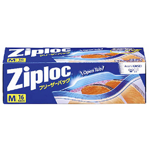 Ｚｉｐｌｏｃ（ジップロック）　フリーザーバッグ　Ｍサイズ（１６枚）