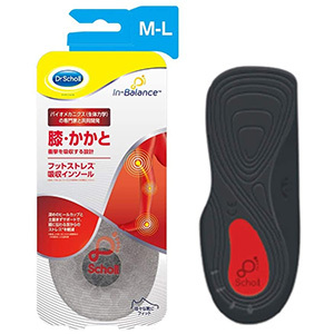 ドクターショール フットストレス吸収インソール 膝・かかと M－L