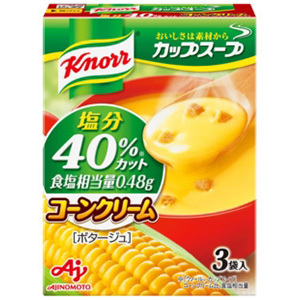 「クノール カップスープ」 コーンクリーム塩分40％カット（3袋入）