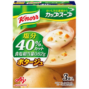 「クノール　カップスープ」　ポタージュ塩分４０％カット（３袋入）