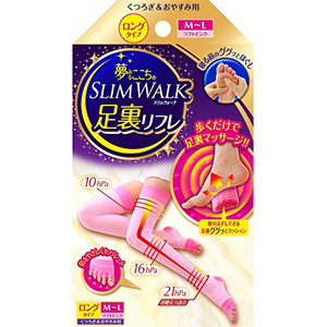 夢みるここちのスリムウォーク　足裏リフレ　ロングタイプ　ソフトピンク　Ｍ～Ｌサイズ